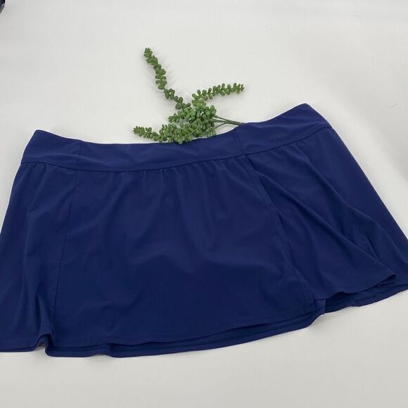 CHRISTINA FULL FIGURE SUNBLOCKERS UPF 50 SWIM SKIRT WITH INTERNAL PANTY Navy 2X‎ - Picture 3 of 9